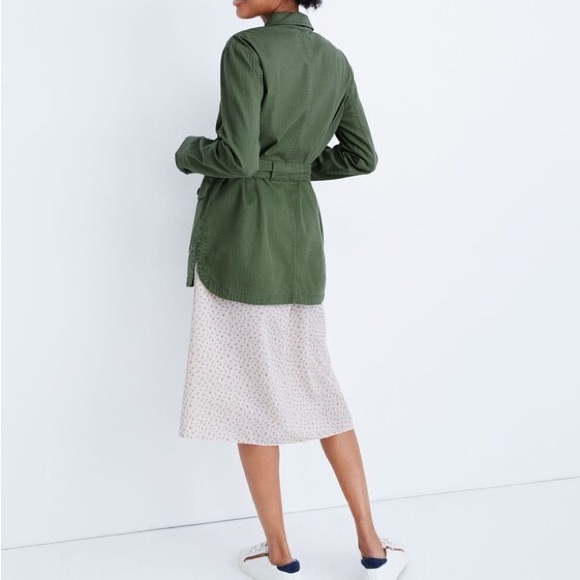 Madewell Tie-Waist Military Jacket Olive Green Gorpcore Hiking Outdoor Small - Picture 4 of 11